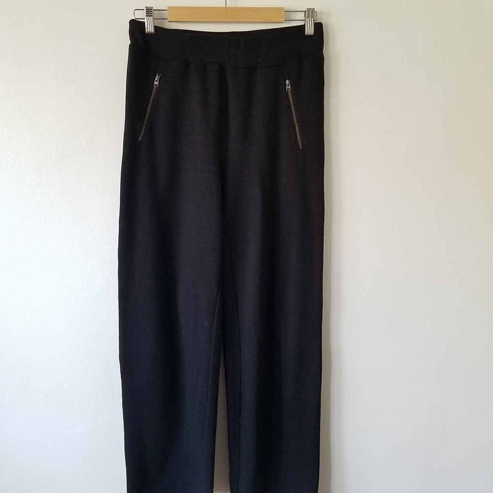 𝅺Aritzia Wilfred Free Black Zipper Pockets Wide Leg High Rise Sweatpants M - Picture 4 of 11